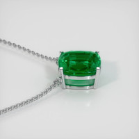 6.90 Ct. Emerald  Necklace - 18K White Gold