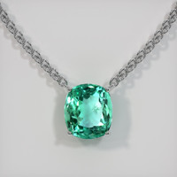 4.09 Ct. Emerald Necklace, 18K White Gold 1