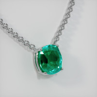 4.09 Ct. Emerald Necklace, 18K White Gold 2