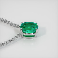 4.09 Ct. Emerald Necklace, 18K White Gold 3