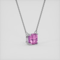 0.88 Ct. Pink Sapphire Necklace, 18K White Gold 2