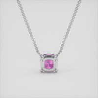 0.88 Ct. Pink Sapphire Necklace, 18K White Gold 4