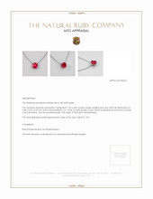 Ruby Necklace 1.02 Ct., 18K White Gold Appraisal