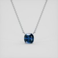 2.75 Ct. Blue Sapphire Necklace, 18K White Gold 1