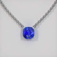 2.55 Ct. Blue Sapphire Necklace, 18K White Gold 1