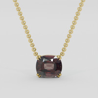 3.06 Ct. Reddish Brown Garnet Necklace, 10K Yellow Gold 1
