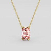 1.66 Ct. Padparadscha Sapphire Necklace, 10K Yellow Gold 1