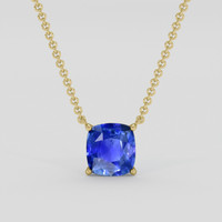 4.98 Ct. Blue Sapphire Necklace, 14K Yellow Gold 1