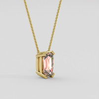 1.66 Ct. Padparadscha Sapphire Necklace, 14K Yellow Gold 2