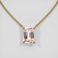 1.26 Ct. Peach Sapphire Necklace, 14K Yellow Gold 1