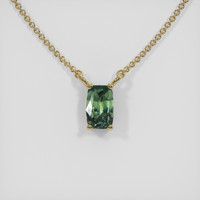 0.43 Ct. Green Sapphire Necklace, 14K Yellow Gold 1