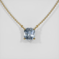 1.06 Ct. Greyish Blue Sapphire Necklace, 14K Yellow Gold 1