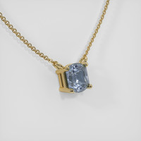 1.06 Ct. Greyish Blue Sapphire Necklace, 14K Yellow Gold 2