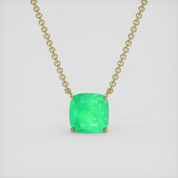 5.70 Ct. Emerald Necklace, 18K Yellow Gold 1