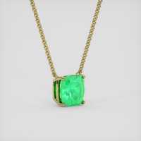 5.70 Ct. Emerald Necklace, 18K Yellow Gold 2