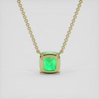 5.70 Ct. Emerald Necklace, 18K Yellow Gold 4
