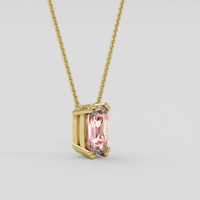 1.66 Ct. Padparadscha Sapphire Necklace, 18K Yellow Gold 2