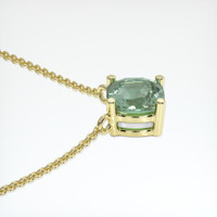 1.02 Ct. Bluish Green Sapphire Necklace, 18K Yellow Gold 3