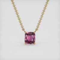 1.47 Ct. Pink Sapphire Necklace, 18K Yellow Gold 1