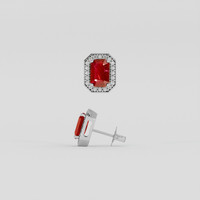 <span>2.12</span>&nbsp;<span class="tooltip-light">Ct.Tw.<span class="tooltiptext">Total Carat Weight</span></span> Ruby Earrings, Platinum 950 2
