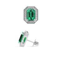 2.04 Ct.Tw. Emerald Earrings, Platinum 950 2