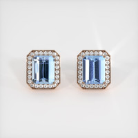 5.98 Ct.Tw. Gemstone Earrings, 14K Rose Gold 1