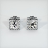 <span>1.36</span>&nbsp;<span class="tooltip-light">Ct.Tw.<span class="tooltiptext">Total Carat Weight</span></span> Sapphire Earrings, 14K White Gold 1