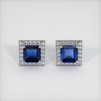 <span>2.40</span>&nbsp;<span class="tooltip-light">Ct.Tw.<span class="tooltiptext">Total Carat Weight</span></span> Sapphire Earrings, 14K White Gold 1