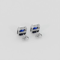 <span>2.12</span>&nbsp;<span class="tooltip-light">Ct.Tw.<span class="tooltiptext">Total Carat Weight</span></span> Blue Sapphire Earrings, 18K White Gold 4