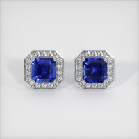 <span>2.47</span>&nbsp;<span class="tooltip-light">Ct.Tw.<span class="tooltiptext">Total Carat Weight</span></span> Sapphire Earrings, 18K White Gold 1