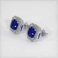 <span>2.47</span>&nbsp;<span class="tooltip-light">Ct.Tw.<span class="tooltiptext">Total Carat Weight</span></span> Sapphire Earrings, 18K White Gold 2