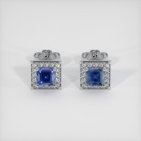 <span>0.61</span>&nbsp;<span class="tooltip-light">Ct.Tw.<span class="tooltiptext">Total Carat Weight</span></span> Sapphire Earrings, 18K White Gold 1