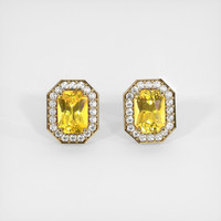 <span>2.30</span>&nbsp;<span class="tooltip-light">Ct.Tw.<span class="tooltiptext">Total Carat Weight</span></span> Sapphire Earrings, 18K Yellow Gold 1