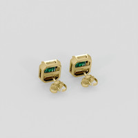<span>1.13</span>&nbsp;<span class="tooltip-light">Ct.Tw.<span class="tooltiptext">Total Carat Weight</span></span> Emerald Earrings, 18K Yellow Gold 4