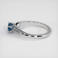 0.65 Ct. Greenish Blue Sapphire Ring, Platinum 950 4