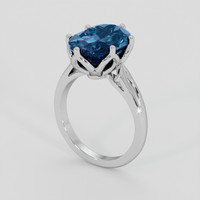 7.67 Ct. London Blue Topaz Ring, Platinum 950 2