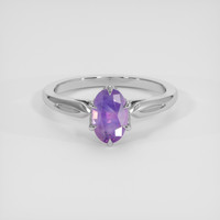 1.37 Ct. Pinkish Purple Sapphire Ring, Platinum 950 1