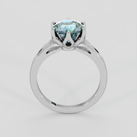 2.30 Ct. Greenish Blue Sapphire Ring, Platinum 950 3