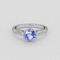 1.34 Ct. Purplish Blue Sapphire Ring, Platinum 950 1