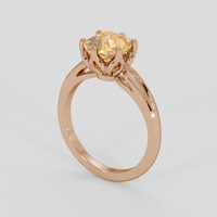 1.96 Ct. Peach Sapphire Ring, 14K Rose Gold 2