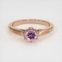 0.61 Ct. Purplish Pink Sapphire Ring, 14K Rose Gold 1