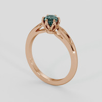 0.90 Ct. Greenish Blue Sapphire Ring, 14K Rose Gold 2