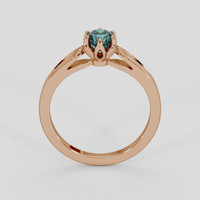 0.90 Ct. Greenish Blue Sapphire Ring, 14K Rose Gold 3