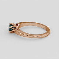 0.90 Ct. Greenish Blue Sapphire Ring, 14K Rose Gold 4