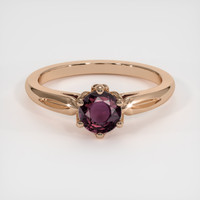 0.79 Ct. Pinkish Purple Sapphire Ring, 18K Rose Gold 1