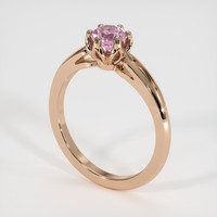 0.61 Ct. Purplish Pink Sapphire Ring, 18K Rose Gold 2