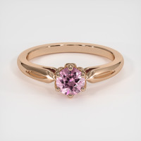 0.65 Ct. Purplish Pink Sapphire Ring, 18K Rose Gold 1