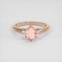 1.06 Ct. Padparadscha Sapphire Ring, 18K Rose Gold 1