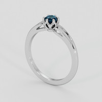 0.37 Ct. Bluish Green Sapphire Ring, Silver 2
