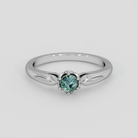 0.27 Ct. Bluish Green Sapphire Ring, Silver 1